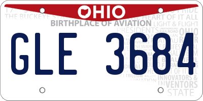 OH license plate GLE3684