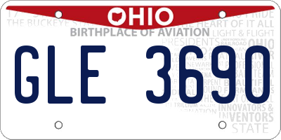 OH license plate GLE3690