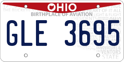OH license plate GLE3695