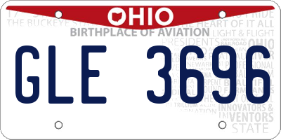 OH license plate GLE3696