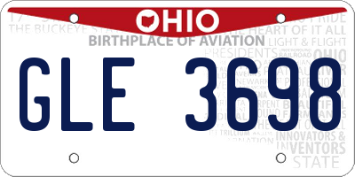 OH license plate GLE3698