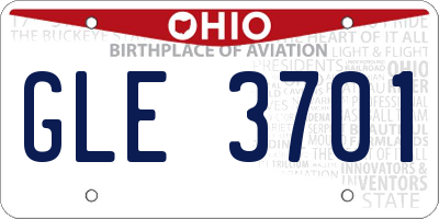 OH license plate GLE3701