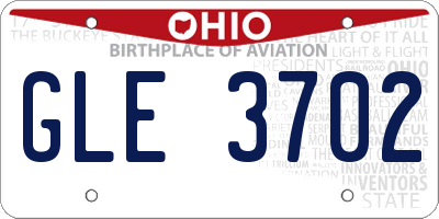 OH license plate GLE3702