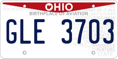 OH license plate GLE3703