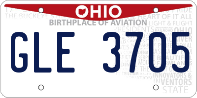 OH license plate GLE3705