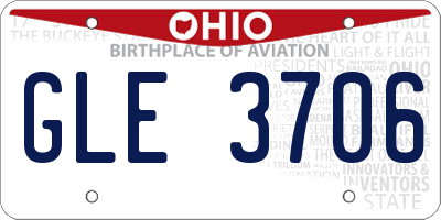 OH license plate GLE3706