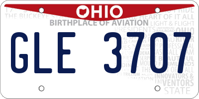 OH license plate GLE3707