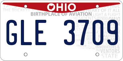 OH license plate GLE3709