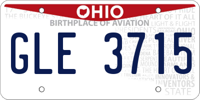 OH license plate GLE3715