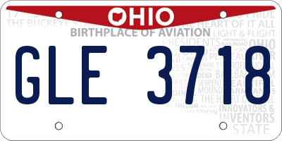 OH license plate GLE3718