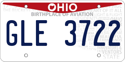 OH license plate GLE3722