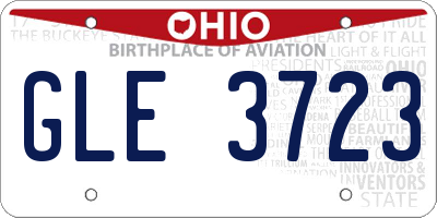 OH license plate GLE3723