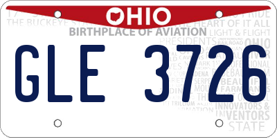 OH license plate GLE3726