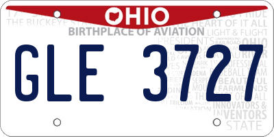 OH license plate GLE3727