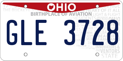 OH license plate GLE3728
