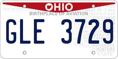 OH license plate GLE3729