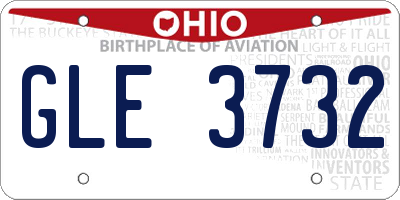 OH license plate GLE3732