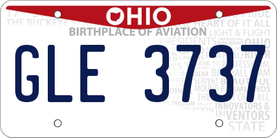 OH license plate GLE3737