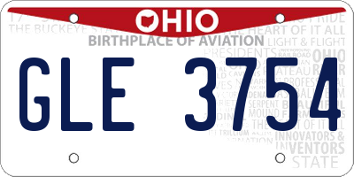 OH license plate GLE3754