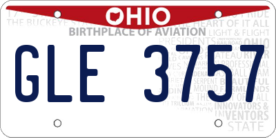 OH license plate GLE3757
