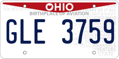 OH license plate GLE3759