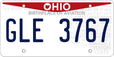 OH license plate GLE3767
