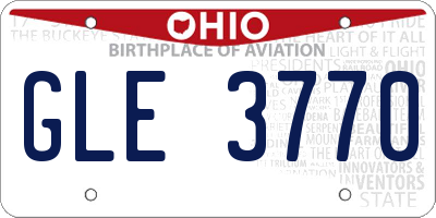 OH license plate GLE3770