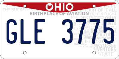 OH license plate GLE3775