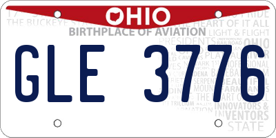 OH license plate GLE3776