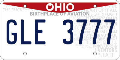 OH license plate GLE3777