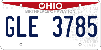 OH license plate GLE3785