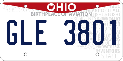 OH license plate GLE3801