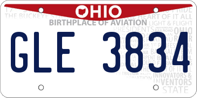 OH license plate GLE3834