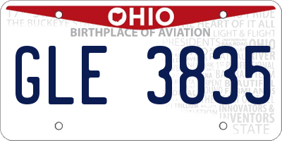 OH license plate GLE3835