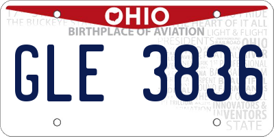 OH license plate GLE3836