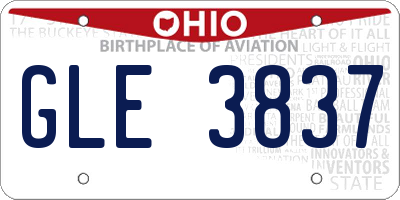 OH license plate GLE3837