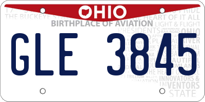 OH license plate GLE3845