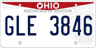 OH license plate GLE3846