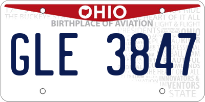 OH license plate GLE3847