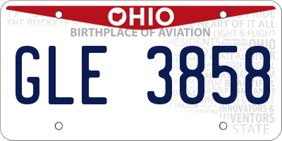 OH license plate GLE3858
