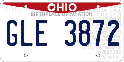 OH license plate GLE3872