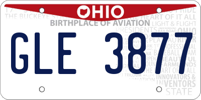 OH license plate GLE3877