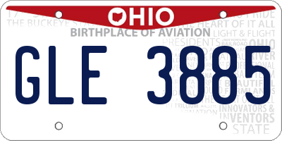 OH license plate GLE3885