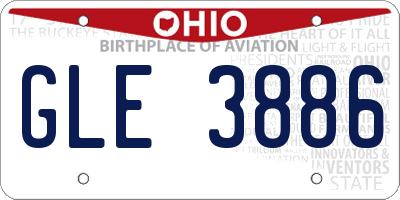 OH license plate GLE3886