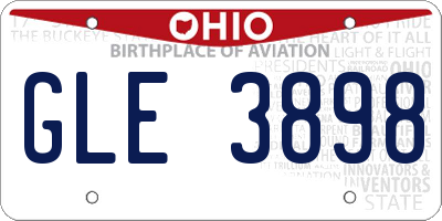 OH license plate GLE3898