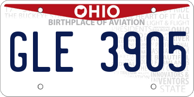 OH license plate GLE3905