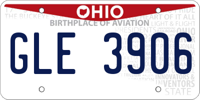 OH license plate GLE3906