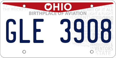 OH license plate GLE3908