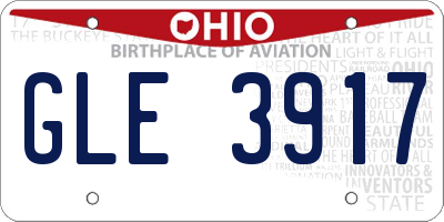 OH license plate GLE3917