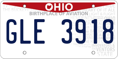 OH license plate GLE3918